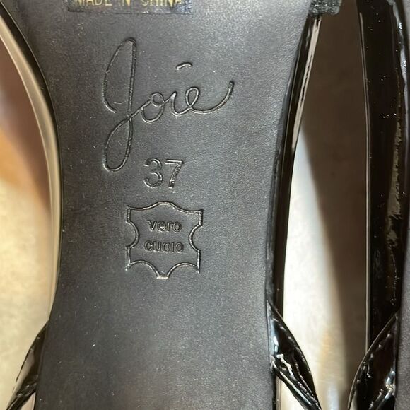 Joie woman, black patent/micro suede strappy dress sandals heels EUR 37 US 6.5-7 - Picture 6 of 10